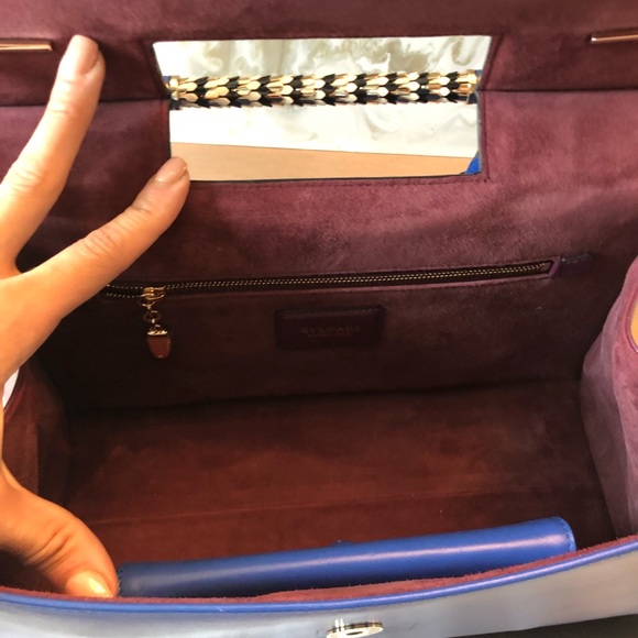 Bvlgari Bulgari Blue Two Tone Scaglie Handle Bag - Picture 5 of 8